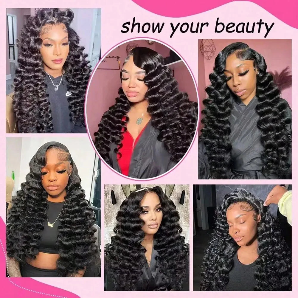 Loose Deep Wave Lace Front Wig Human Hair – HD Lace, Pre-Plucked, Natural Black