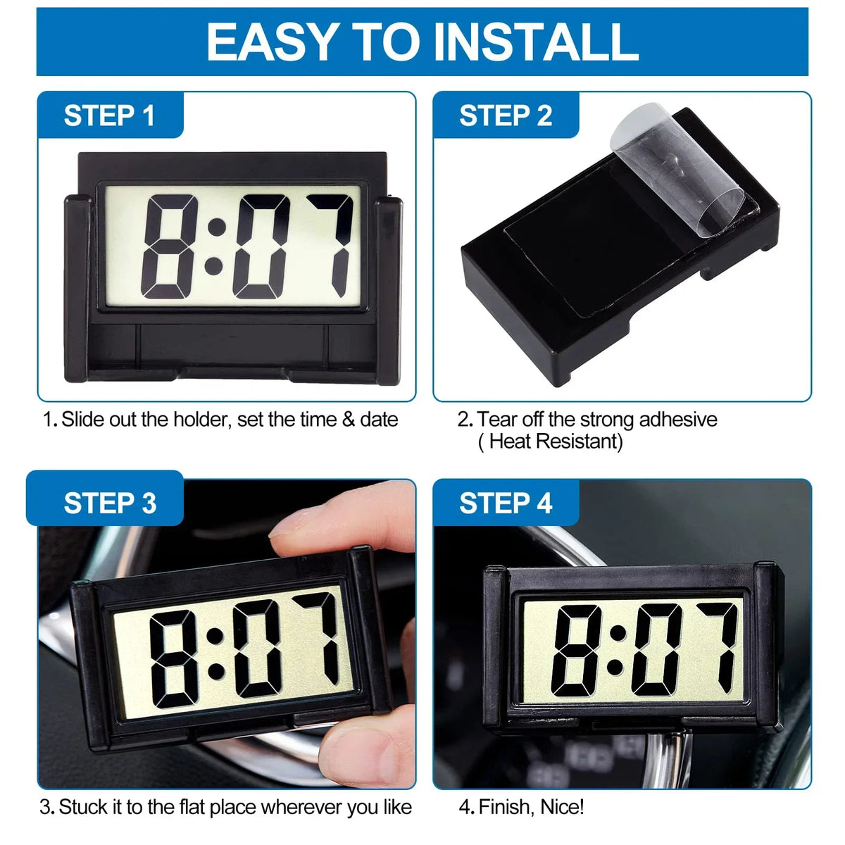 Mini LCD Digital Clock – Portable Date & Time Display
