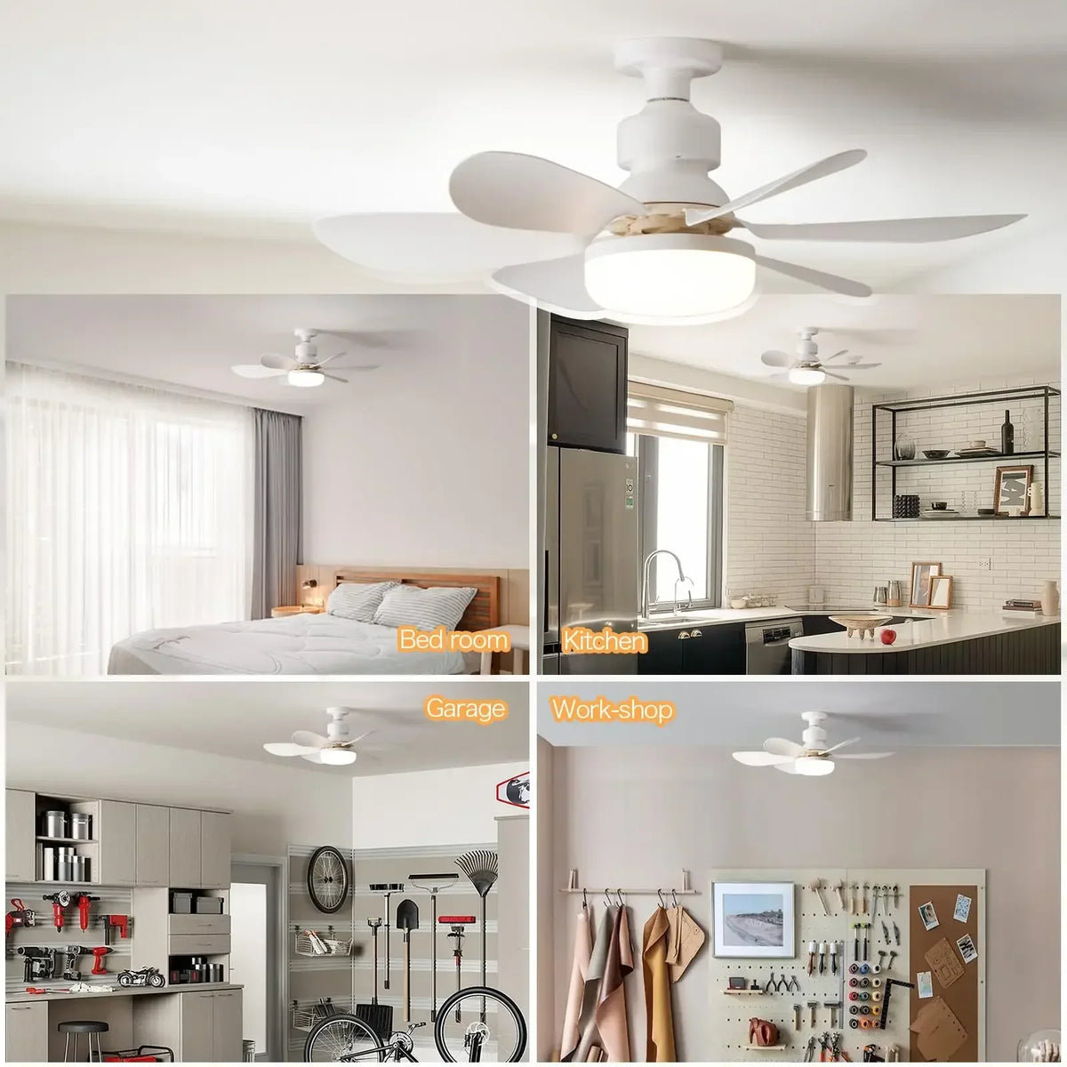 40W LED Ceiling Fan Light – E27 Socket, Remote Control & Dimmable