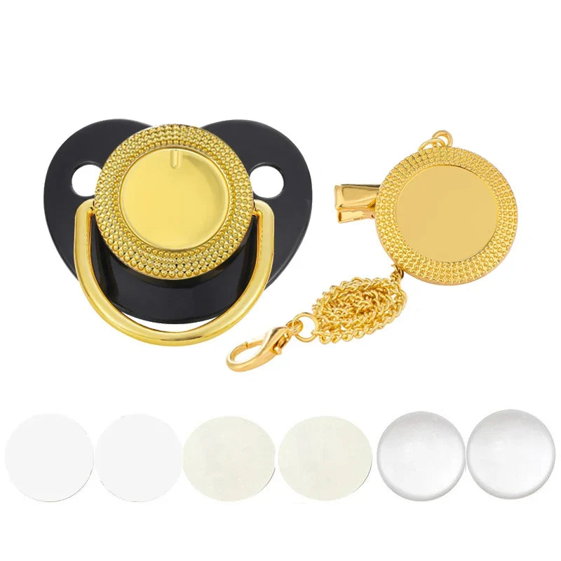 Luxury Bling Baby Pacifier & Clip Set – Personalized Newborn Dummy