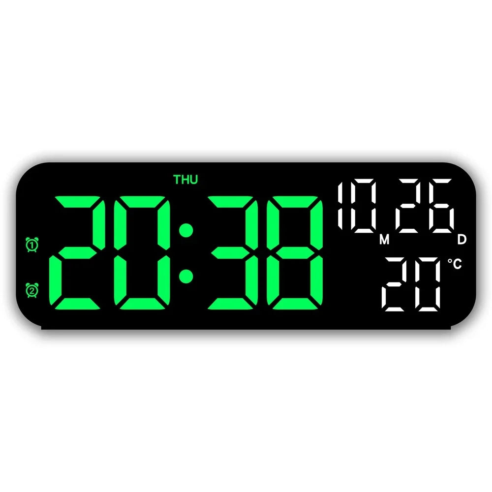 Digital Alarm Clock with LED Display, Temperature & Date