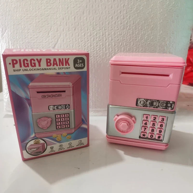 Piggy Bank ATM Safe with Password Lock – Kids Coin Savings Box