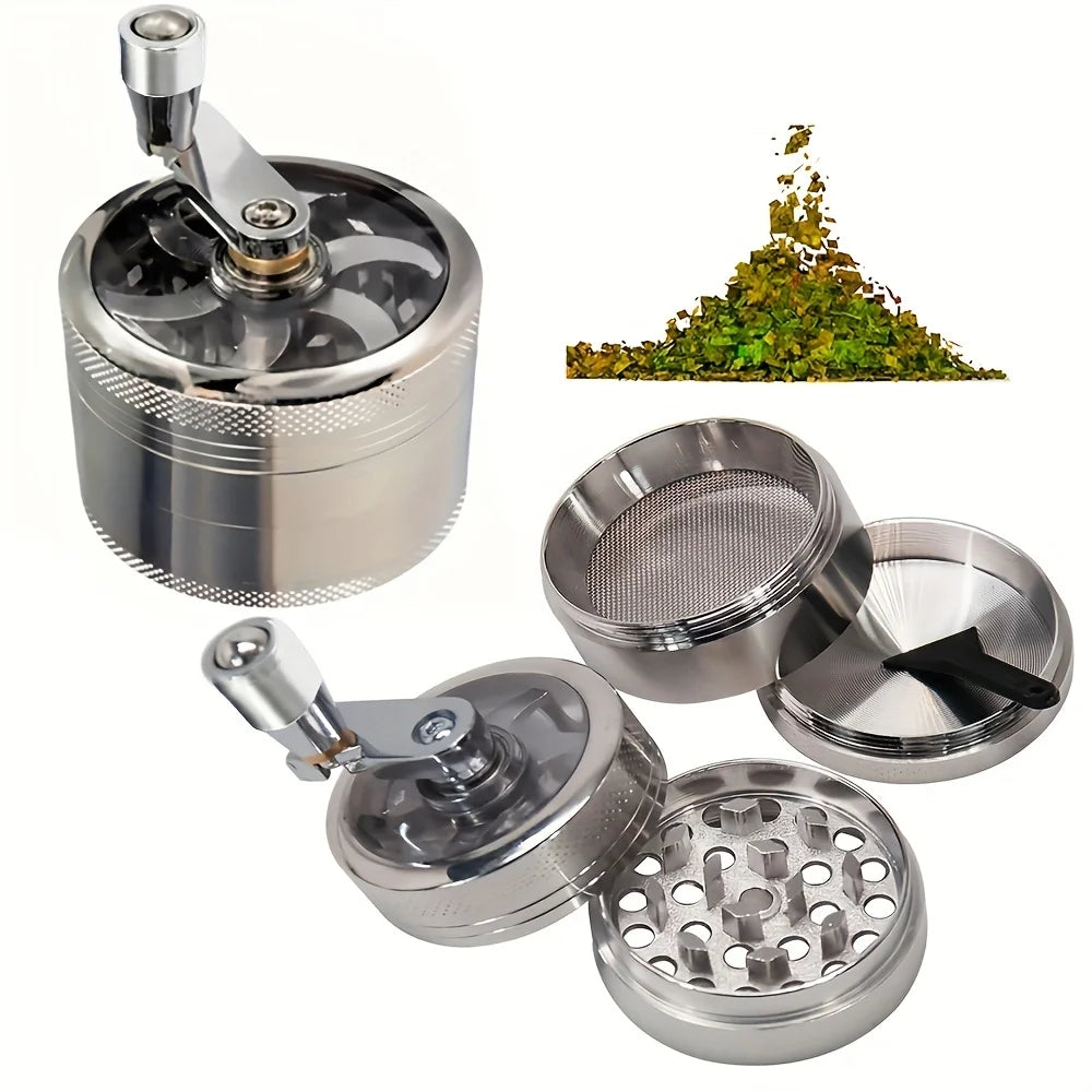 Manual Spice Grinder with Hand Crank – Stainless Steel