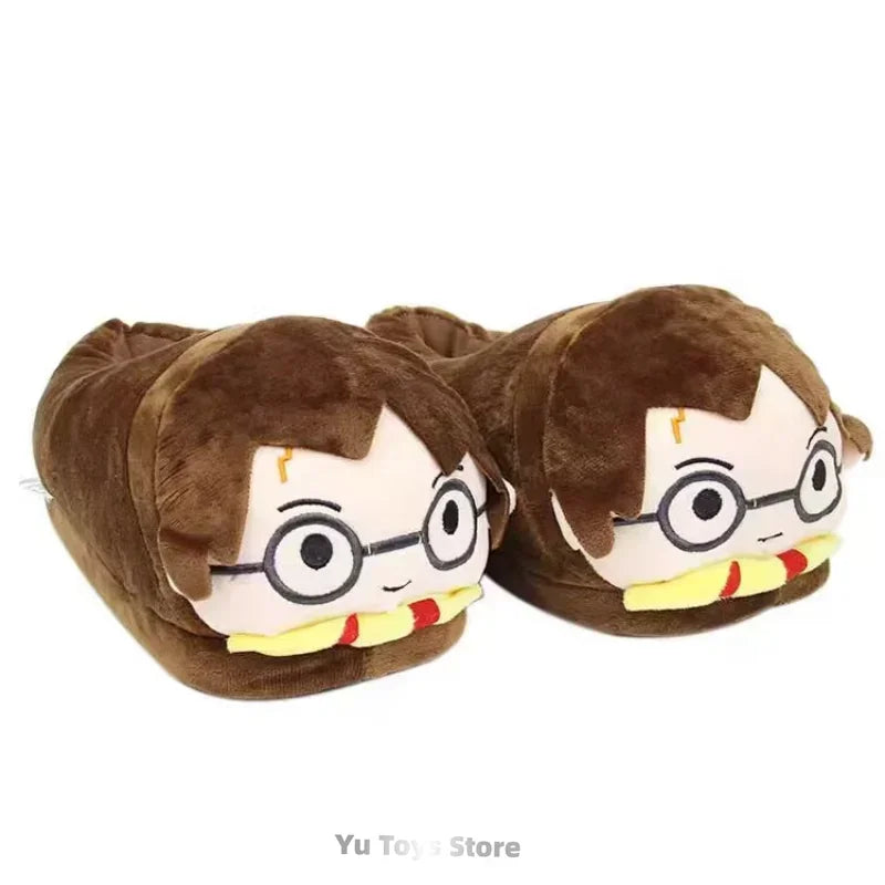 Cute Harries Potters Winter Plush Warm Thickened Cotton Slippers Potter Couple Indoor Breathability