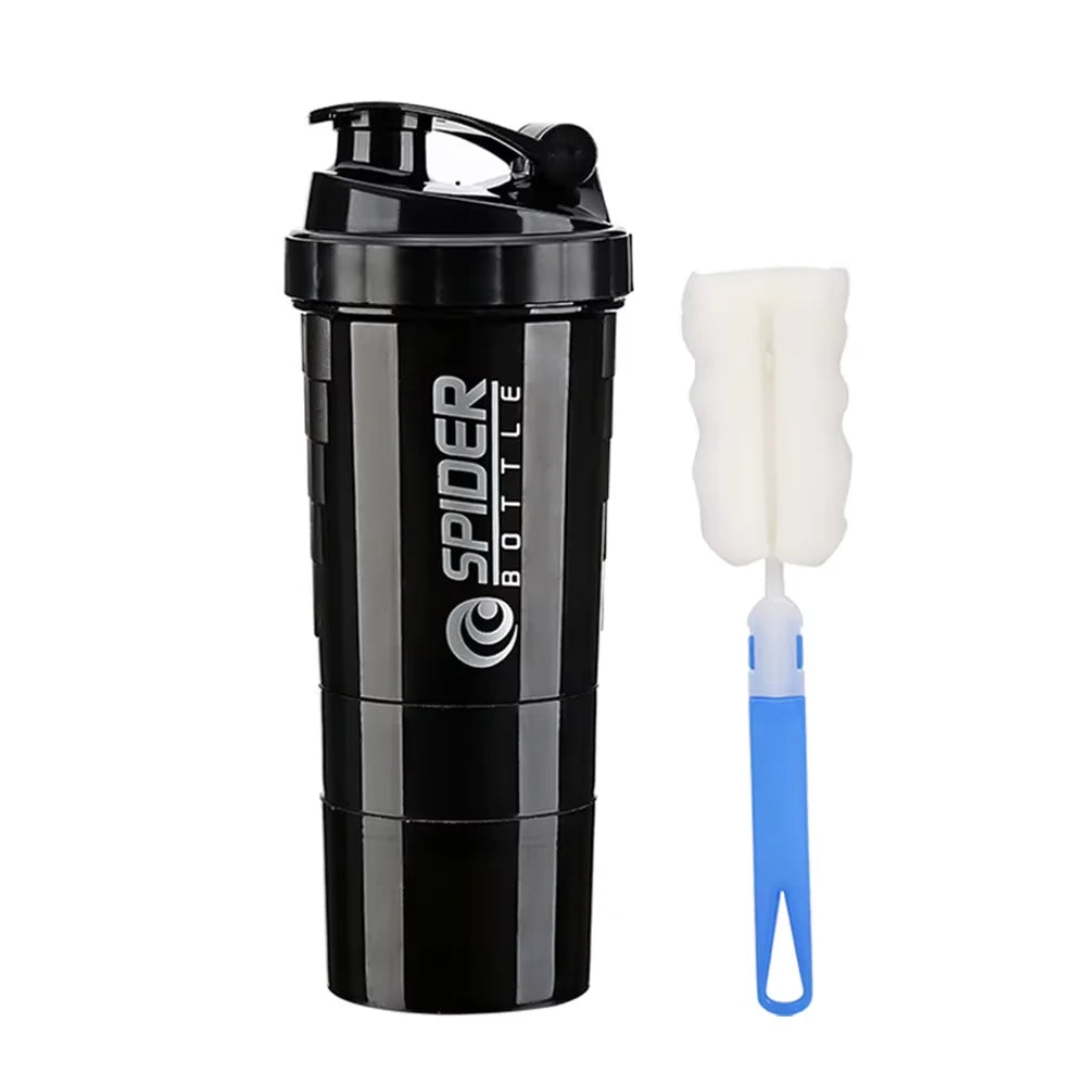 3 Layer Protein Shaker Bottle with Storage Compartments