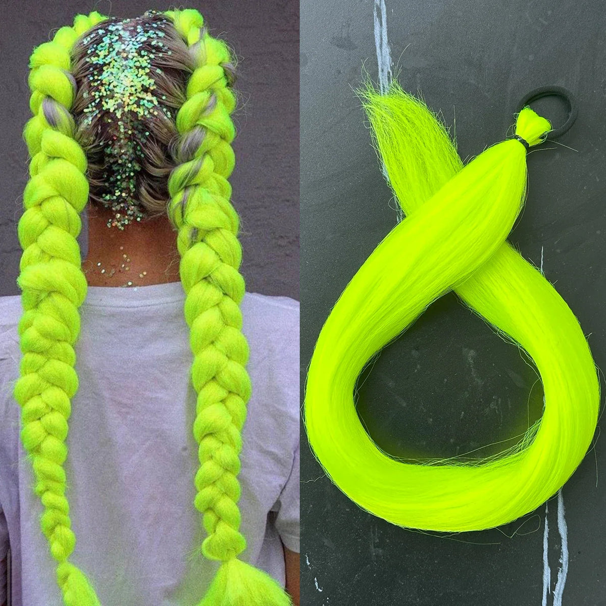 28-Inch Synthetic Straight Ponytail – DIY Braided Hair Extension