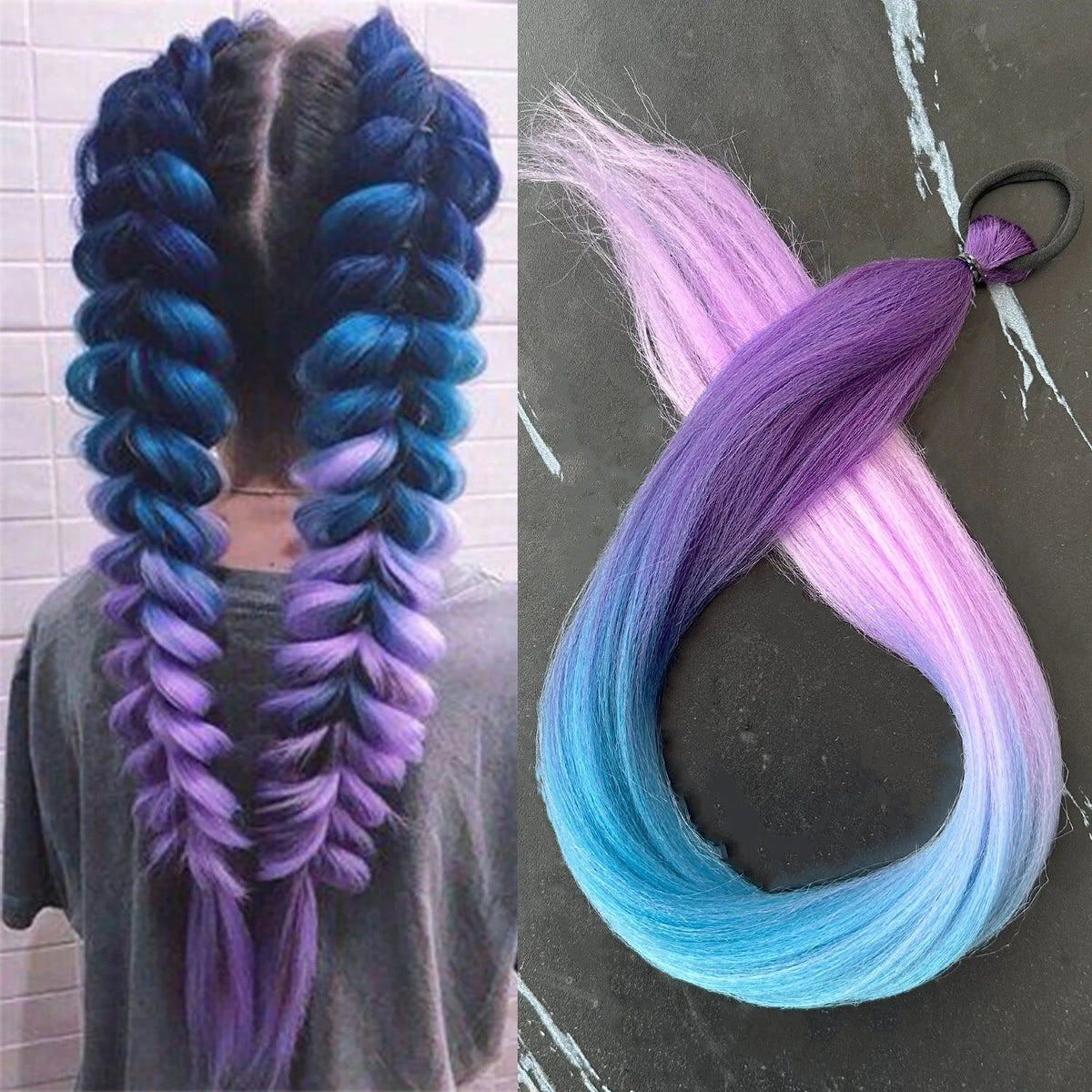 28-Inch Synthetic Straight Ponytail – DIY Braided Hair Extension