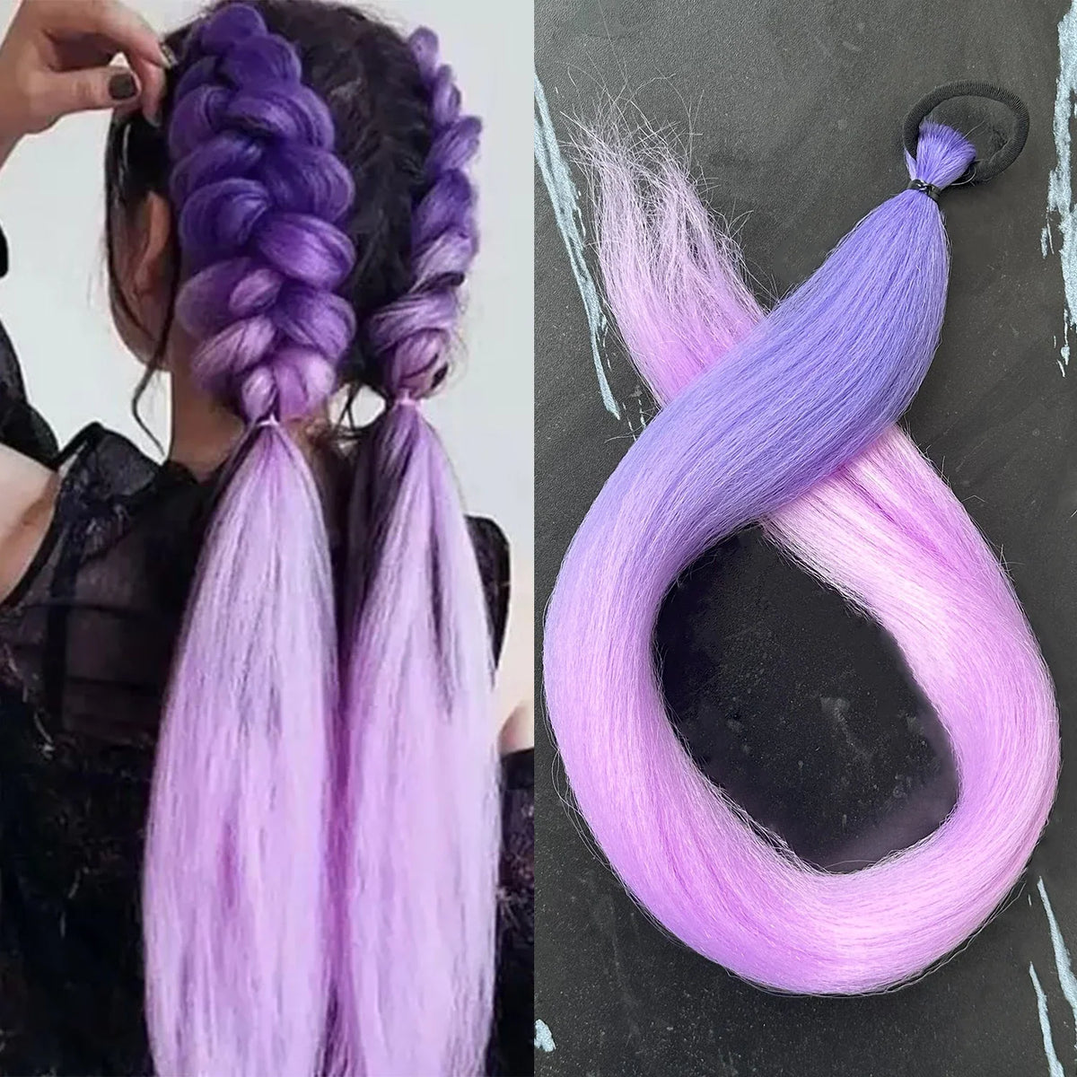 28-Inch Synthetic Straight Ponytail – DIY Braided Hair Extension