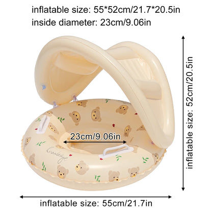Baby Swim Ring with Detachable Sun Canopy – Infant Pool Float