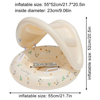 Baby Swim Ring with Detachable Sun Canopy – Infant Pool Float