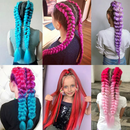 28-Inch Synthetic Straight Ponytail – DIY Braided Hair Extension