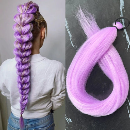 28-Inch Synthetic Straight Ponytail – DIY Braided Hair Extension