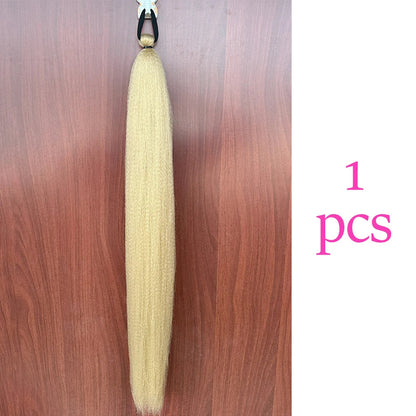 28-Inch Synthetic Straight Ponytail – DIY Braided Hair Extension