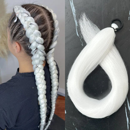 28-Inch Synthetic Straight Ponytail – DIY Braided Hair Extension