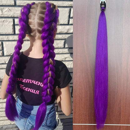28-Inch Synthetic Straight Ponytail – DIY Braided Hair Extension