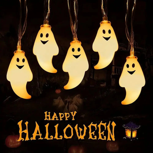 Halloween Ghost String Lights – LED Fairy Lights Decoration