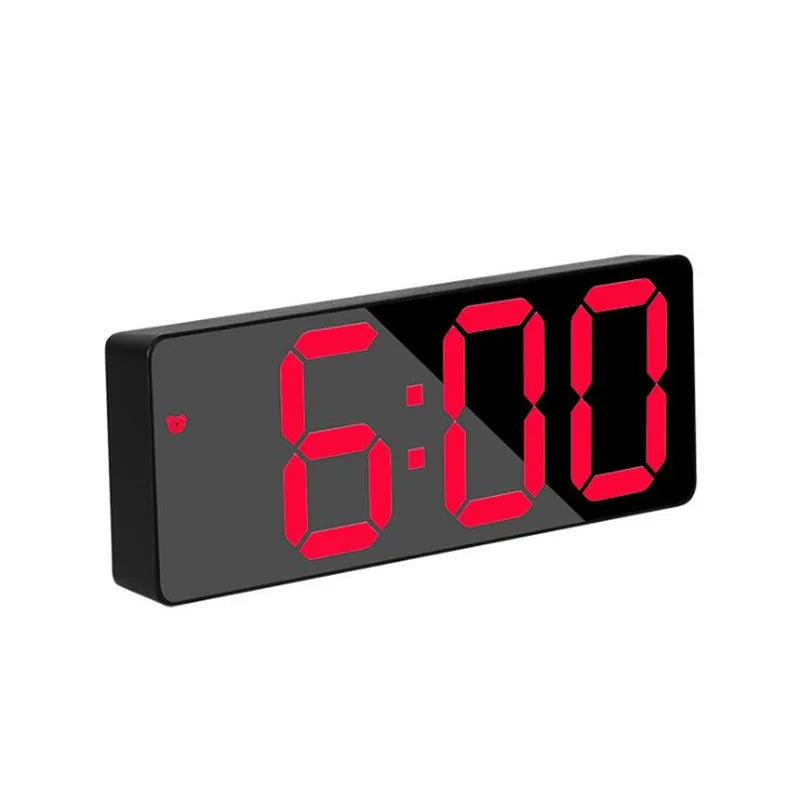Digital LED Alarm Clock – Mirror & Acrylic, Voice Control, Dual Alarm