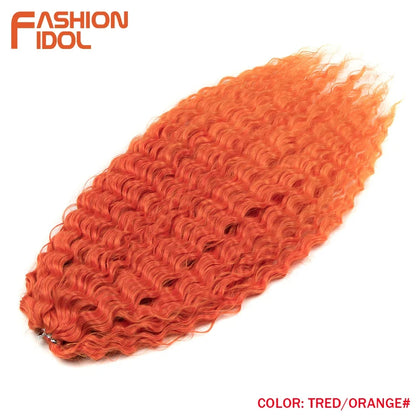 24 Inch Water Wave Crochet Braiding Hair – Synthetic Twist Curly Ombre Extensions