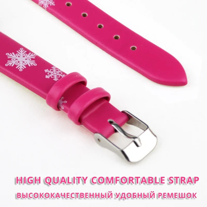 Frozen Elsa Kids Watch – Girls Cartoon Leather Strap Wristwatch