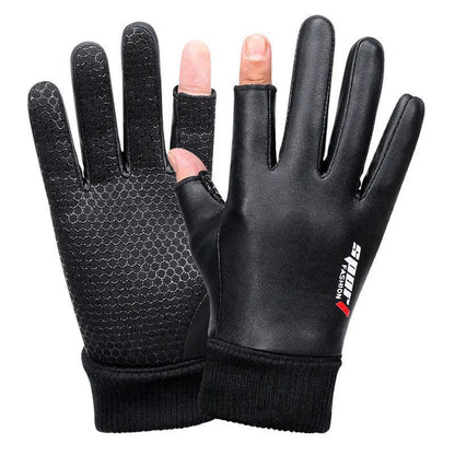 Men’s Two-Finger Winter Gloves, Waterproof & Touchscreen for Cycling & Hiking
