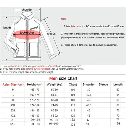 Men’s USB Heated Vest with 17 Heating Zones, Winter Outdoor Sports Waistcoat