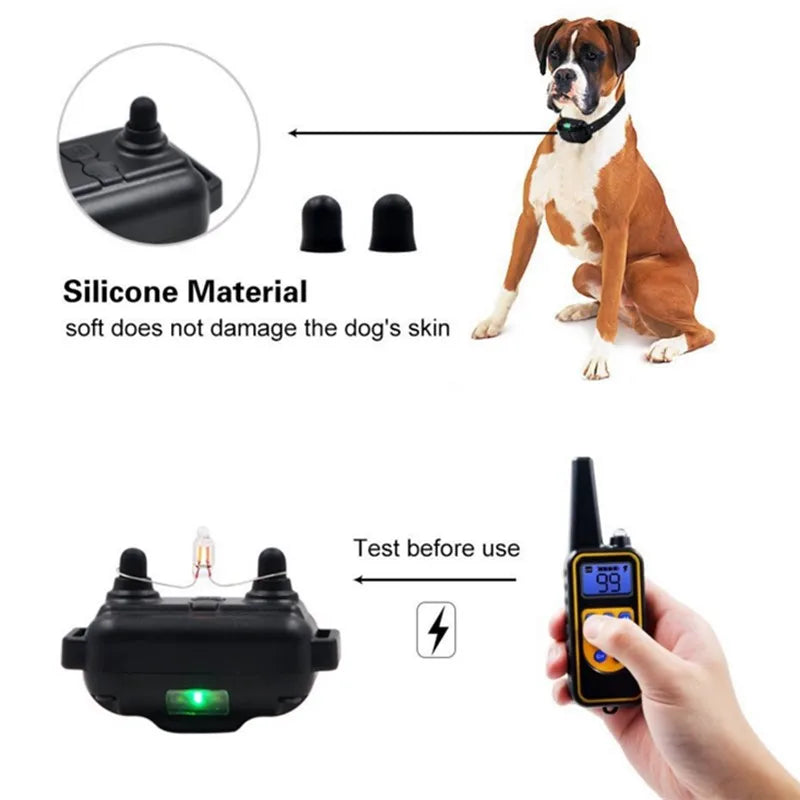 Electric Dog Training Collar Waterproof Bark Pet Remote Control Rechargeable Anti Barking Device All