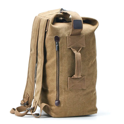 Large Canvas Bucket Backpack for Men – Military Travel Rucksack