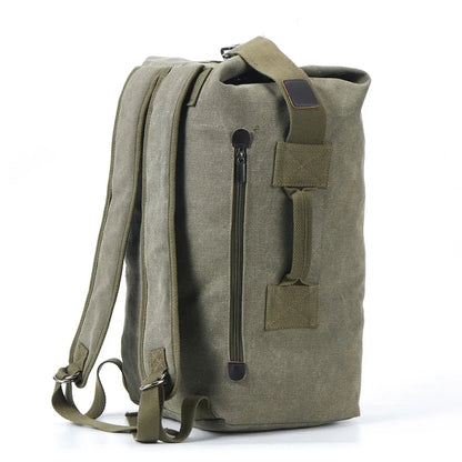 Large Canvas Bucket Backpack for Men – Military Travel Rucksack