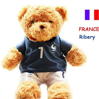 Football Player Plush Teddy Bear – Soccer Star Stuffed Doll