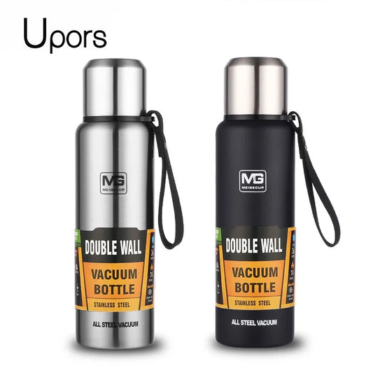 Large Capacity Stainless Steel Vacuum Flask – Insulated Thermos with Carry Bag & Rope