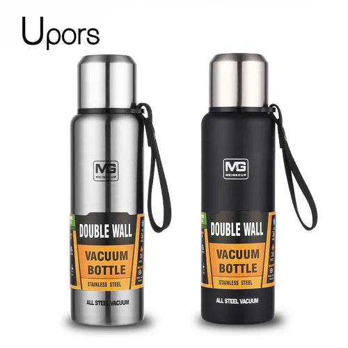 Stainless Steel Vacuum Thermos Bottle – Large Capacity Insulated Flask with Carry Bag