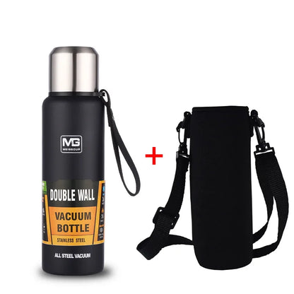Stainless Steel Vacuum Thermos Bottle – Large Capacity Insulated Flask with Carry Bag