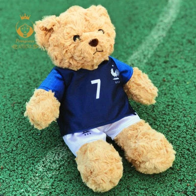 Football Player Plush Teddy Bear – Soccer Star Stuffed Doll