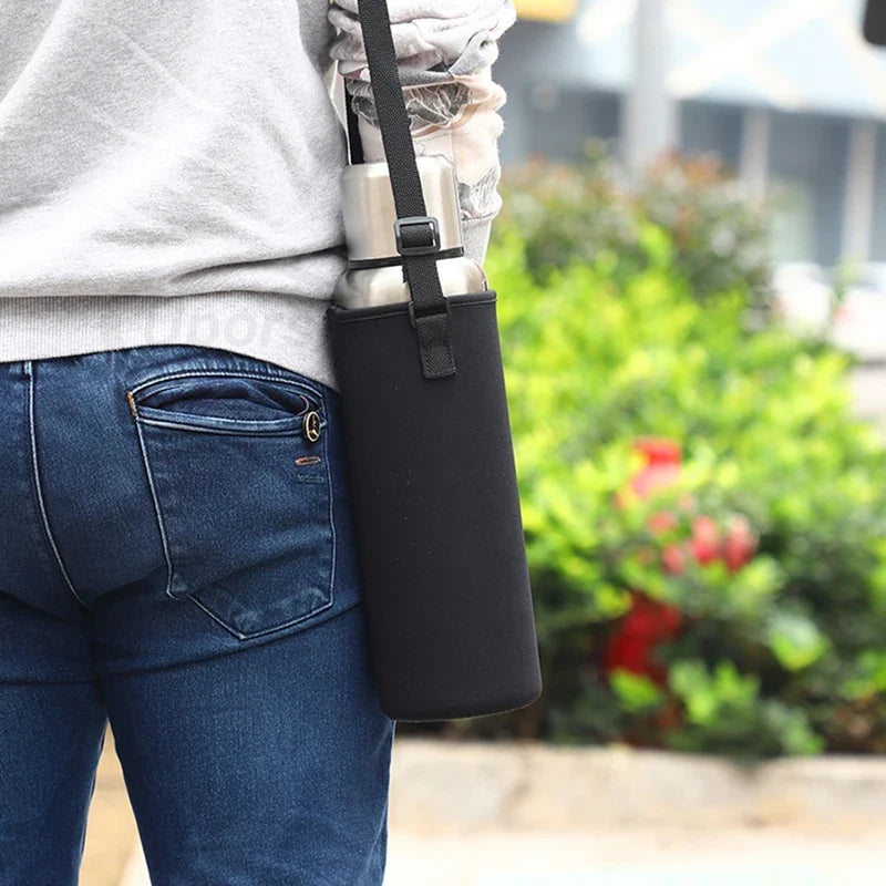 Stainless Steel Vacuum Thermos Bottle – Large Capacity Insulated Flask with Carry Bag