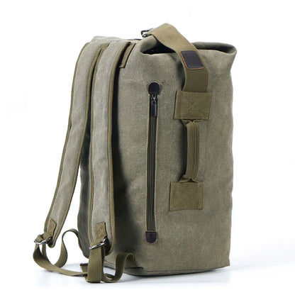 Large Canvas Bucket Backpack for Men – Military Travel Rucksack