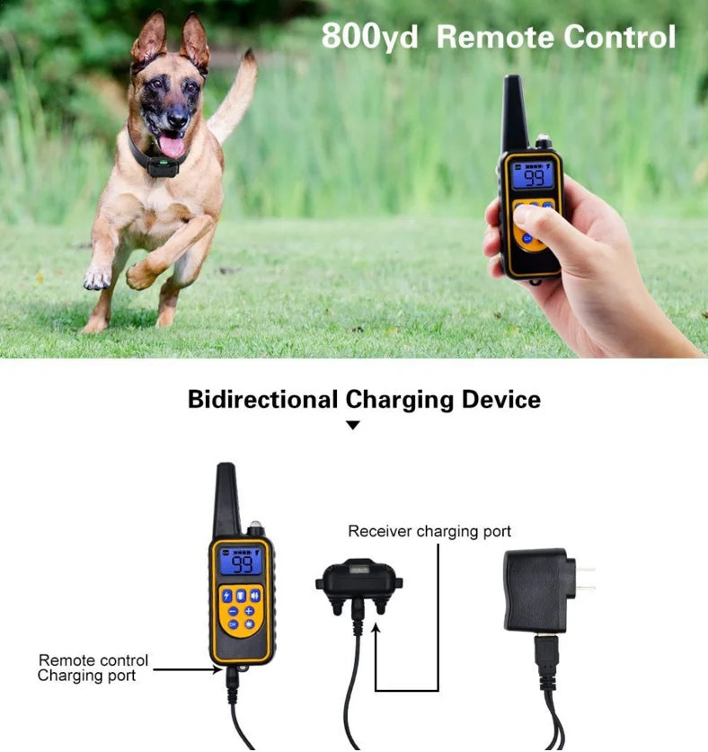 Electric Dog Training Collar Waterproof Bark Pet Remote Control Rechargeable Anti Barking Device All