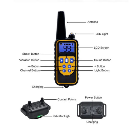 Electric Dog Training Collar Waterproof Bark Pet Remote Control Rechargeable Anti Barking Device All