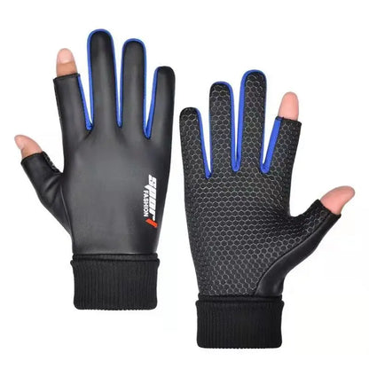 Men’s Two-Finger Winter Gloves, Waterproof & Touchscreen for Cycling & Hiking