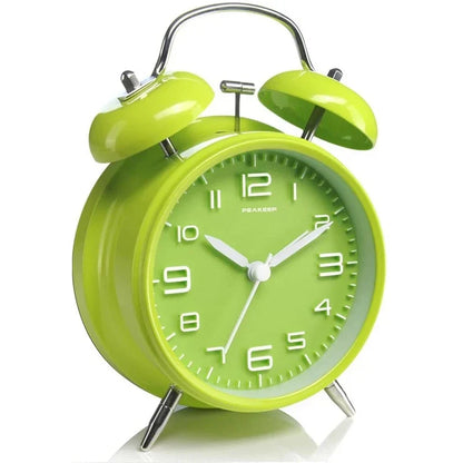 Twin Bell Alarm Clock – 4-Inch Loud Metal Desk Clock with Backlight & 3D Dial