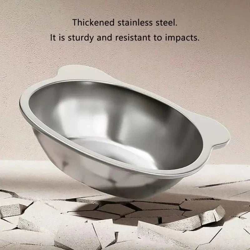 304 Stainless Steel Raised Cat Bowl 15 Elevated Design Tilted Neck Guard Healthy Feeding