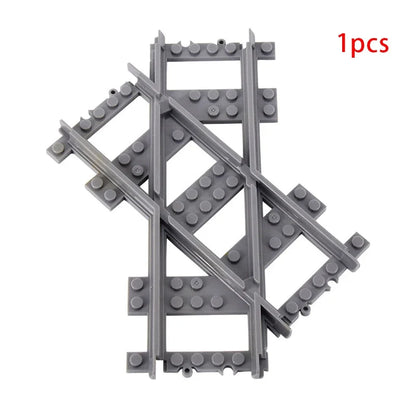 City Train Track Building Block Parts – Straight, Curved & Switch Rails