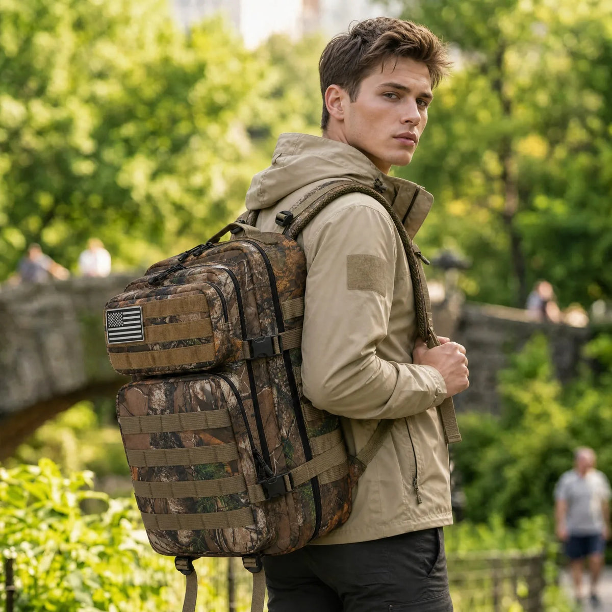 45L Tactical MOLLE Backpack – Large Capacity Outdoor Travel Bag