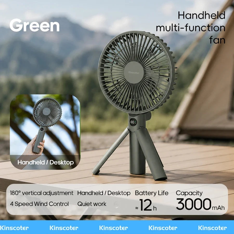 Handheld Folding Fan 3600mAh Rechargeable Desktop & Portable