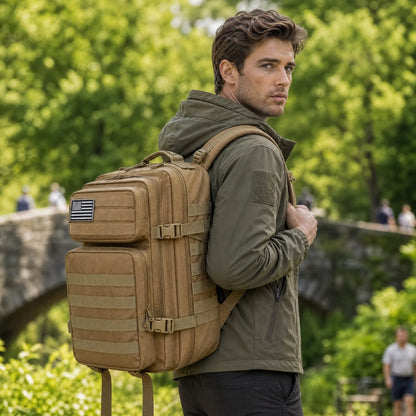 45L Tactical MOLLE Backpack – Large Capacity Outdoor Travel Bag