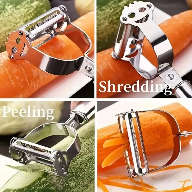 Stainless Steel Dual-Blade Vegetable Peeler & Julienne Slicer