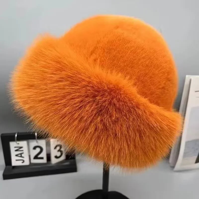 Faux Fur Winter Hat for Women – Warm Fluffy Beanie with Ear Protection