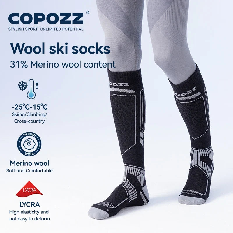 Thermal Merino Wool Ski Socks for Men & Women