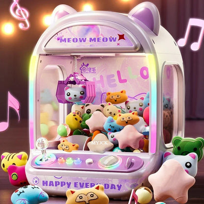 Diy Automatic Doll Machine Kids Coin Operated Play Game Mini Claw Catch Toys Crane Machines Music