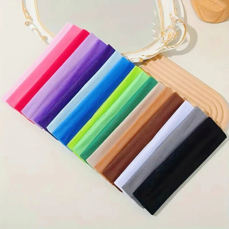 Elastic Hair Band Headbands Solid Color Knitted Sports Running Fitness Yoga Bands Makeup Accessories