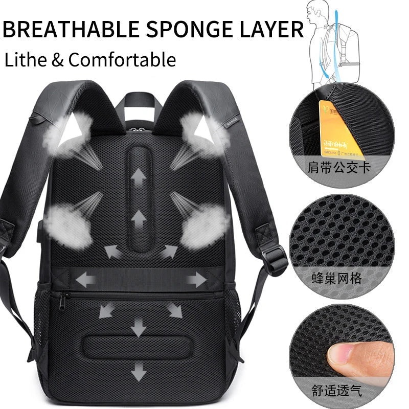 Laptop Backpack with USB Charging Port – Men's Business Travel Bag